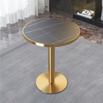 Großhandel B2B Gastronomiemöbel Cafe Bar Restaurants Hotel Einrichtung Keramik Tisch rund Edelstahl beine schwarzgold BB
